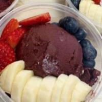 Acai Bowls-1 Scoop · Served  with fresh blueberries, bananas,strawberries, shredded coconut, crunchy granola and ...