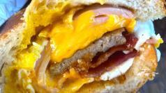 The Big Boy Sandwich · Three scrambled eggs with bacon, sausage, ham, and cheese.