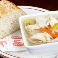 Chicken Vegetable Soup (16 Oz.) · Homemade ck veggie soup- served w/ crackers