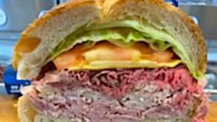 The Jimmy Hoffa Sandwich · Roast beef, turkey, ham, American, Swiss, lettuce, tomato, and mayonnaise.