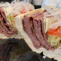 Roast Beef Sandwich · Sandwich with thinly sliced beef that has been cooked over a dry heat.