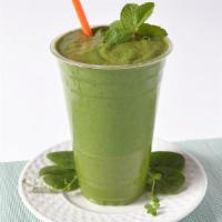 Green Detox Smoothie · Spinach, Kale, Celery, Banana. Green Apple, Chia Seeds, Honey, Almond Milk