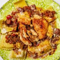 Ravioli In Tomato Sauce With Chicken Breast · Includes one 12oz can of soda