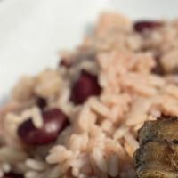 Rice And Beans · Boiled rice with kidney beans.