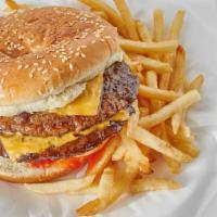 Double Cheeseburger With French Fries & Soda · 