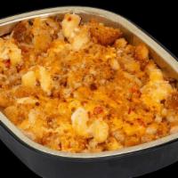 Pimento Mac · Our Signature Three-Cheese Blend, Pimento Cheese & Homemade Bread Crumbs.