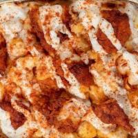 Nashville Hot Chicken Mac · Nashville Hot Crispy Chicken, Shredded Monterey Jack, Bread Crumbs & Ranch.