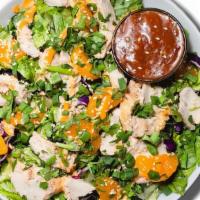 Asian Grilled Chicken Salad · Grilled Chicken, Mandarin Orange, Green Onions, Cilantro, Sesame Seeds & Mandarin Orange Chi...