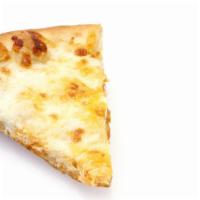 White Slice Pizza · A sauceless pie topped with ricotta, mozzarella, and parmesan cheese.