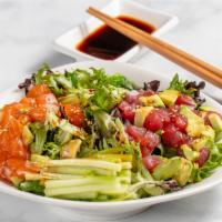 Poke Bowl · Choice of: tuna, salmon, tuna & salmon, or shrimp; Choice of: sushi rice or field greens; wi...