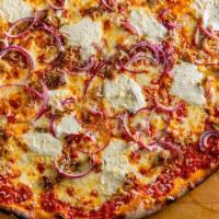 Staten Island · Meatballs, cooked tomato sauce, red onions, and Ricotta cheese.