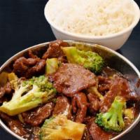 Beef Broccoli · Fresh Broccoli in a Manchurian sauce and Stir-fried beef.