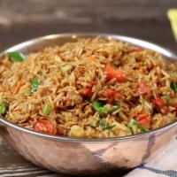 Chicken Sagar Fried Rice · Basmati rice stir fried with long beans.