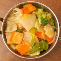 Sagar Vegetable · Variety of fresh vegetable, lite soy sauce, green chili, green onion.