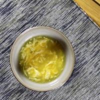 Egg Drop Soup · With crispy noodle.