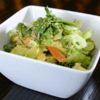 House Salad · Vegetarian. Lettuce, avocado, carrot, and ginger dressing.