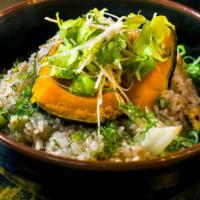 Vegetable Fried Rice · Carrot, Bok Choi, Asparagus, Bean Sprouts, Garlic & Poached egg