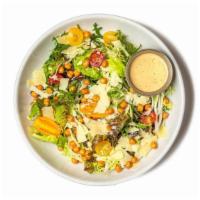 Caesar Salad (Gf) · gf- gluten free; asiago, crispy chickpea, mixed greens, organic grape tomato, caesar