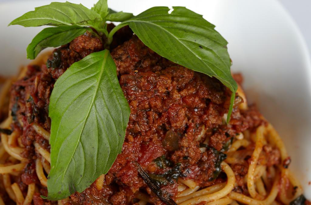 Pasta Bolognese · classic tomato meat sauce, pasta.