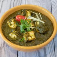 Palak Paneer · Paneer, slow cooked spinach, fresh dill, cumin.
