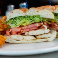Surf Side Chicken Sandwich · with Lettuce and Tomato