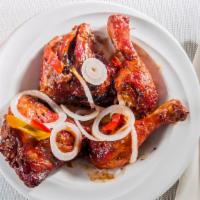 Bbq Chicken · Baked Chicken Sauteed in Smoked Homemade BBQ Sauce with Grilled Onions and Sweet Peppers
