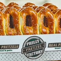 The Crowd Pleaser · 25 soft pretzels and a bottle of mustard.