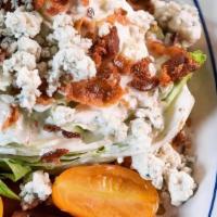 Blt Wedge Salad · bacon, bleu cheese crumble, tomato, egg, ranch dressing