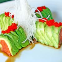 Green Phoenix · Spicy tuna, tobiko, spicy mayonnaise wrapped with avocado.

Menu items consist of or contain...
