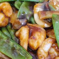 Shrimp With Snow Peas · Served with white rice or brown rice.