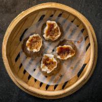 S9 Rice Shumai (4) - Vegan · Steamed sticky rice with mushroom soy sauce.