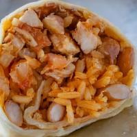 Burrito · Tex-Mex Cuisine, Flour tortilla wrapped ingredients choice of meat or  Avocado for the veget...