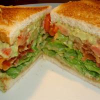 Blat Sandwich · Bacon, lettuce, tomatoes with avocado, italian dressing.