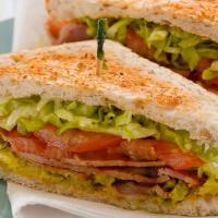 Blt Sandwich · Bacon, lettuce and tomatoes on white or wheat bread.