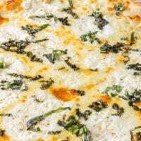 Bianco (White) Pie · Mozzarella, Ricotta, Fresh Garlic and Basil