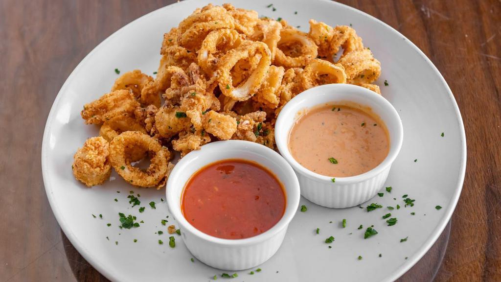 Calamari Fritti · Traditional fried calamari, served with marinara sauce & house special sauce