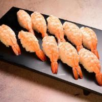 Shrimp (Ebi). · sushi 1pc or sashimi 1pc (seared/torched option available $0.25 per order)