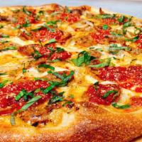 Grandma’S Pizza · Traditional Grandma's Pizza with a thin sesame seed crust, plum sauce, parmigiano reggiano, ...