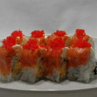 Tiffany Roll · Lobster crunch with crunchy spicy tuna, kani and cream cheese on top.