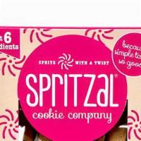 Spritzal Almond Chocolate Chip Shortbread Cookies · A light and buttery pure almond shortbread with callebaut semi sweet morsels that kills any ...