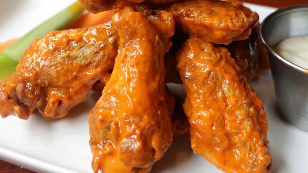 Shannon Rose Wings · Traditional Buffalo, BBQ, or sweet chili sauce. Bleu cheese or ranch.