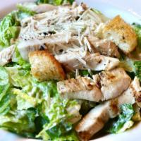 Grilled Chicken Caesar Salad · Romaine, parmesan, creamy Caesar dressing, grilled chicken, croutons