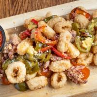 Fried Calamari · Sliced cherry peppers, romano cheese, our famous red sauce.