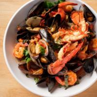 Seafood Saute · Mussels, clams, shrimp and lobster in our red, white or Sicilian sauce