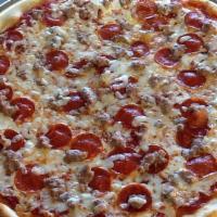 Meat Lover'S Pizza · Ham, pepperoni, sausage and meatballs.