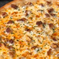 Buffalo Chicken Wing Pizza · Our Buffalo Sauce base with fried or marinated chicken, mozzarella topped with blue cheese d...