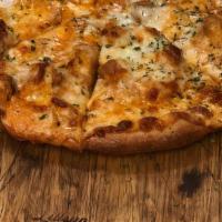 Vodka Chicken Pizza · Vodka sauce, fried or marinated grilled chicken. Topped with oregano and Parmigian.