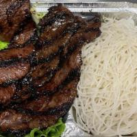 Rice Vermicelli ( Bun Thit Nuong) · Choice of grilled chicken, beef, pork chop, shrimp, spring rolls or vegetable springs with v...
