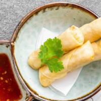 Spring Rolls · Spring rolls filled with mixed vegetables and seasoned glass noodles.