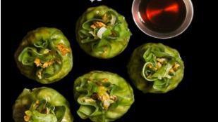 Emerald Vegetables Dumplings · With soy-vinaigrette dipping sauce.